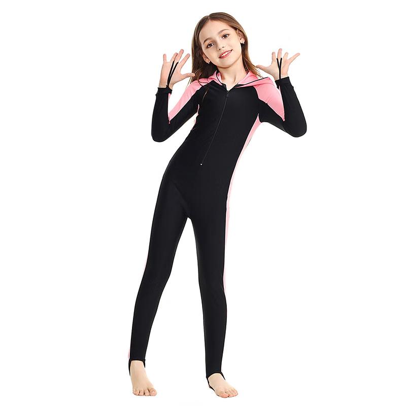 SBART Детский унисекс цельный гидрокостюм-рашгард с капюшоном