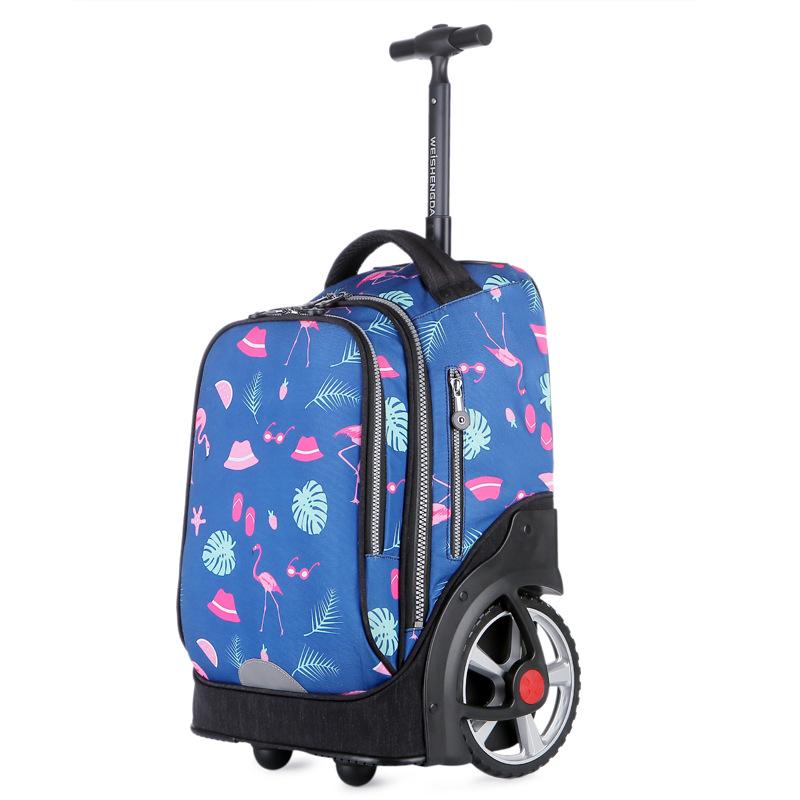 Vistar Climbing-Stairs Water-Resistant Trolley Backpack with Large Wheels & Capacity for Students
