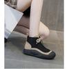 Women's Winter Boots Genuine Leather Ankle Booties Thick Soled Casual Waterproof Plush Warm Cotton Shoes  Winter Sneakers Women