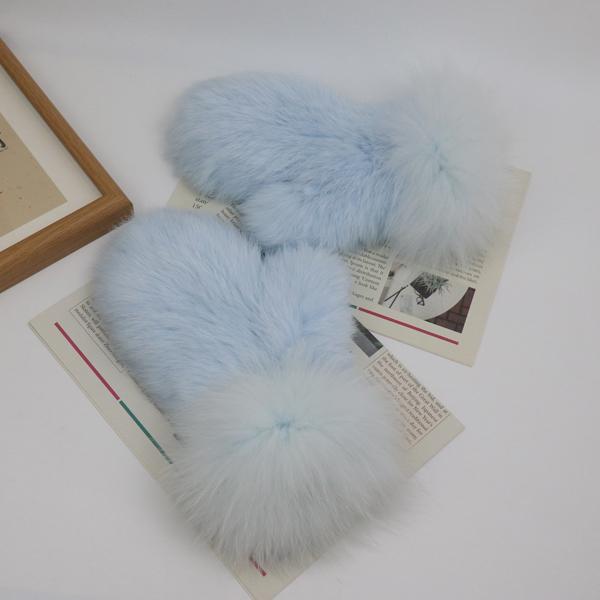Winter women thick style real rabbit fur gloves with fox fur Outdoor keep warm real rabbit fur mittens Girls fashion glove