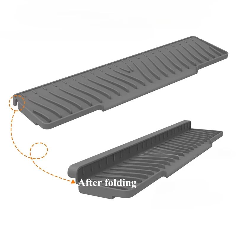 Складной силиконовый брызговик для раковины Узкий край Дренажная подставка для кухонных раковин Защита для раковины в ванной Силиконовый брызговик для раковины