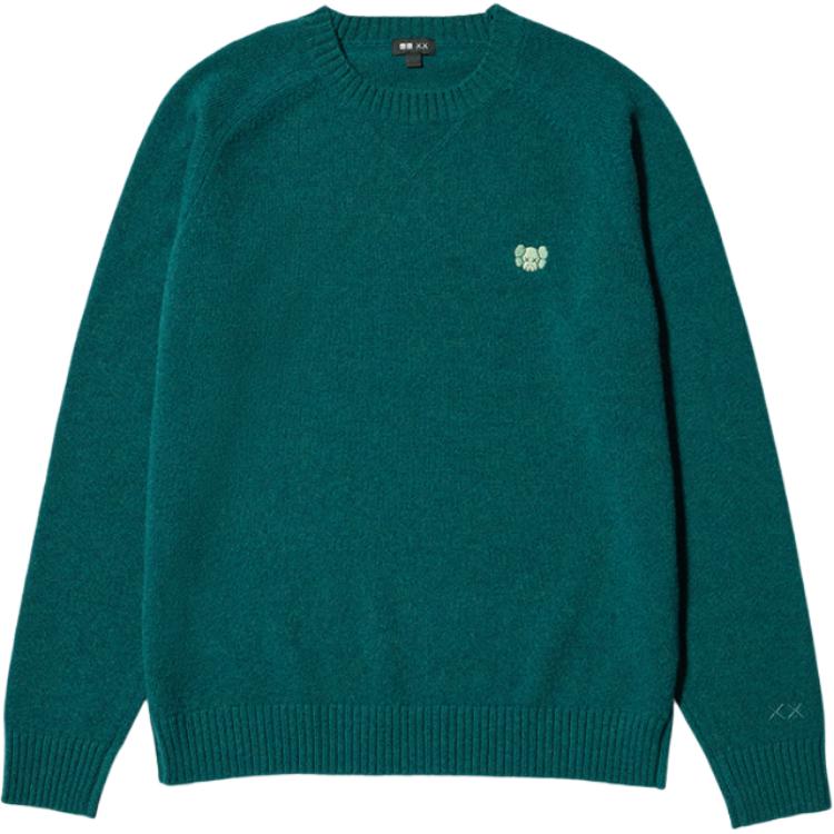 Коллаборация Uniqlo X Kaws Осень/Зима 25 Вышитый логотип Мягкий Удобный Универсальный Свитшот-пуловер Унисекс свитер 485271-55 M black