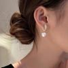 Love Micro-inlaid Zircon Pearl Ear Clips Without Ear Piercings, High-end French Light Luxury Niche Design Temperament Celebrity Earrings