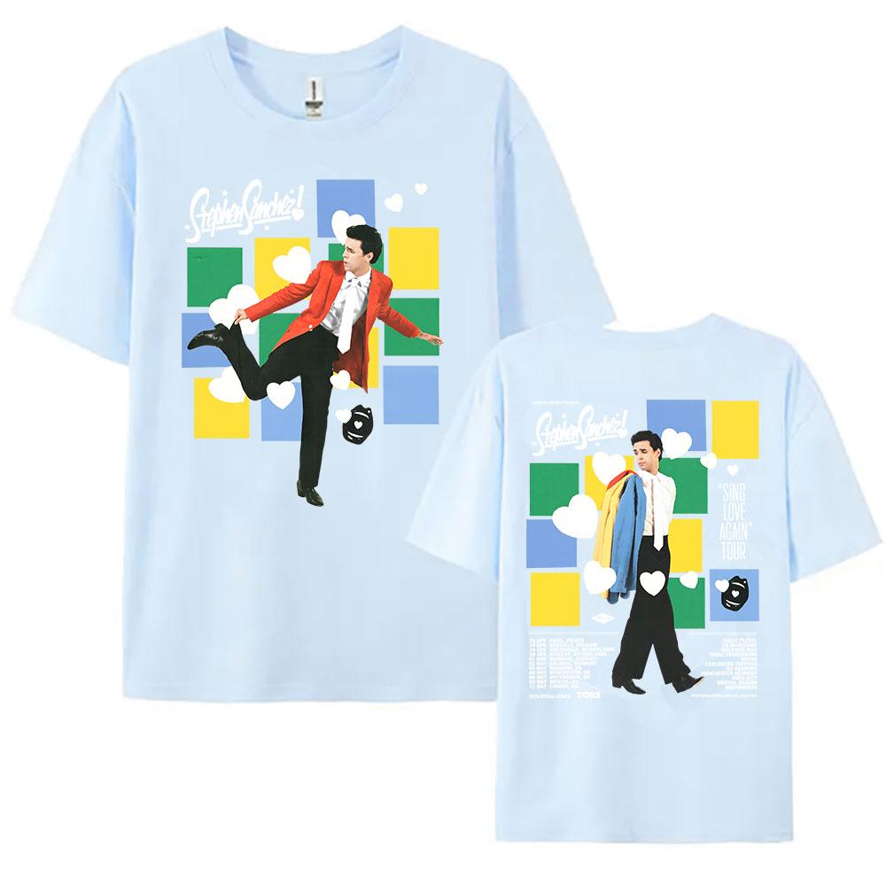 Stephen Sanchez Sing Love Again Tour 2026 T-shirt Col Rond Manches Courtes Été Femmes/Hommes T-shirts Coupe Ample Design Décontracté Merch Graphique