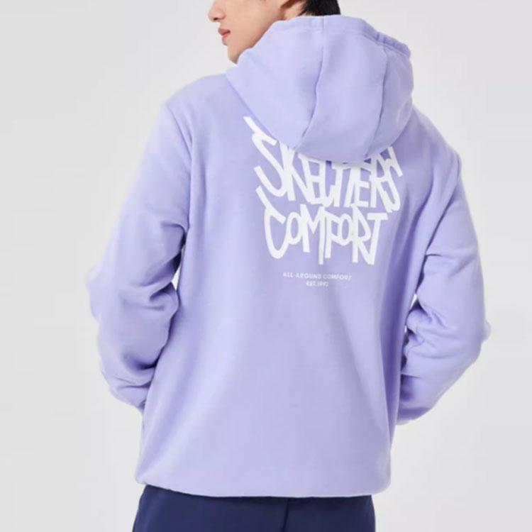 Skechers Hooded Fleece Thick Sports Pullover Sweatshirt Unisex Sweatshirt Sweet-Lavender L322U105-01DU