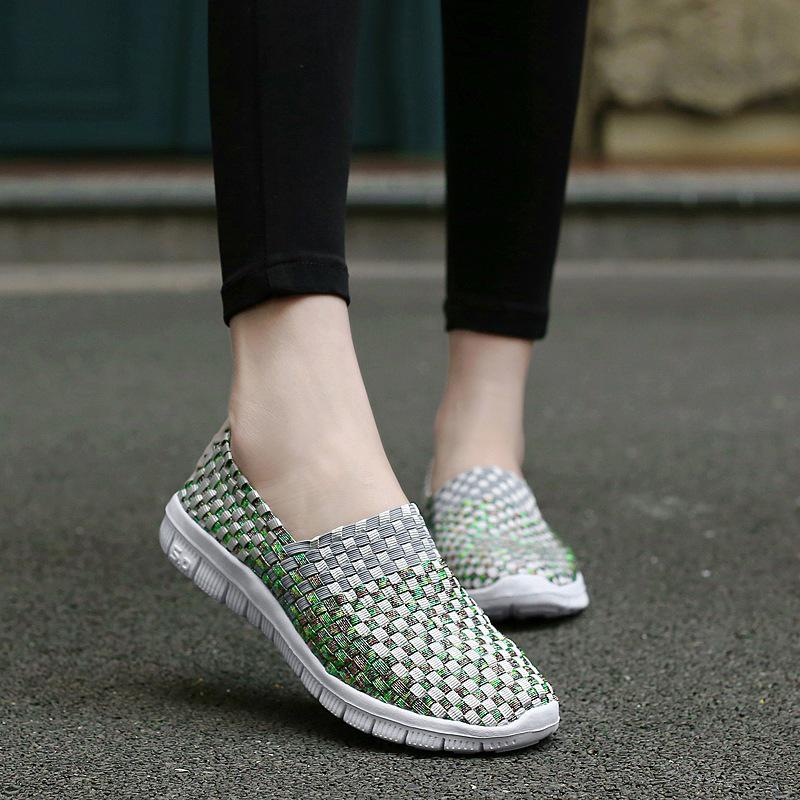

2025 spring and summer sandals Korean version hand-woven shoes women s trend casual shoes breathable sports shoes women s lazy shoes 35