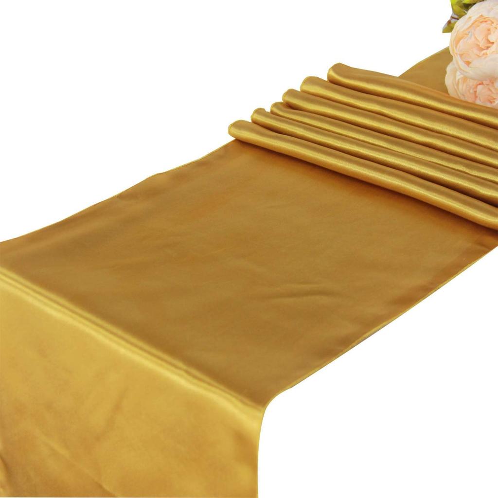 Pack of 4 Satin 12 X 108 inch Luxury Satin Table Runner, Perfect for Weddings, Holiday Dining, Banquets, Parties, & Events, Formal Dining & Home