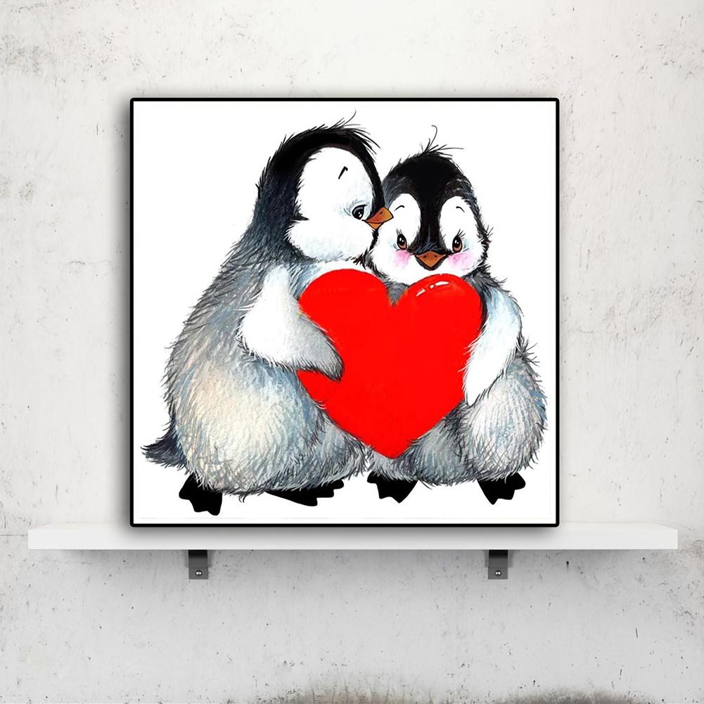 

5D Diy Алмазная картина Любовь Пингвин Алмазная вышивка Полный набор аниме Наборы для вышивки крестом Домашний декор Подарок ручной работы Round 30x30cm