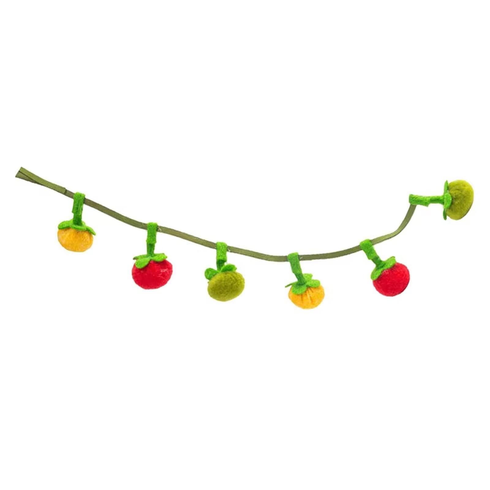 

Tomato Toy String with Bell Interactive Resistant Teaser Stick one size