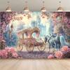 2D Pink Castle Backdrop Princess Party Photography Background