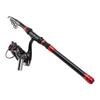 Lure Rod Set Carbon Telescopic Light Weight Sturdy Portable Fishing Pole Kit with Fishing Reels Fish Bait