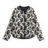 Autumn Retro Women's Fashion Loose Long Sleeve Printed Cotton-Padded Jacket