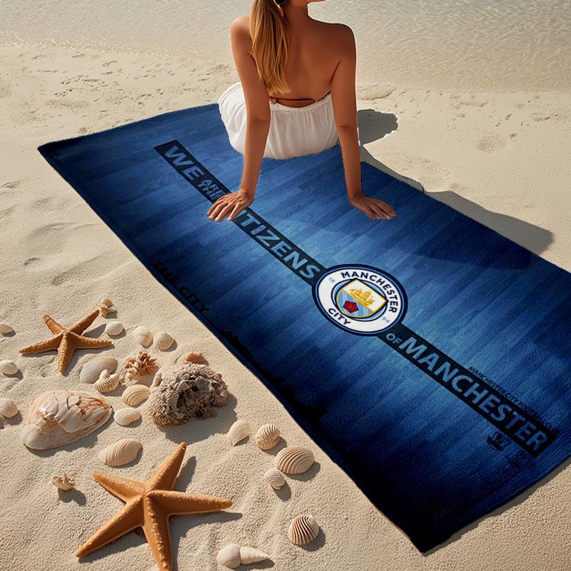1PC Football Manchester Crest Beach Towel - Soft, Absorbent Microfiber, Lightweight, Ideal for The Beach, Parties, Travel, Camping fan gifts