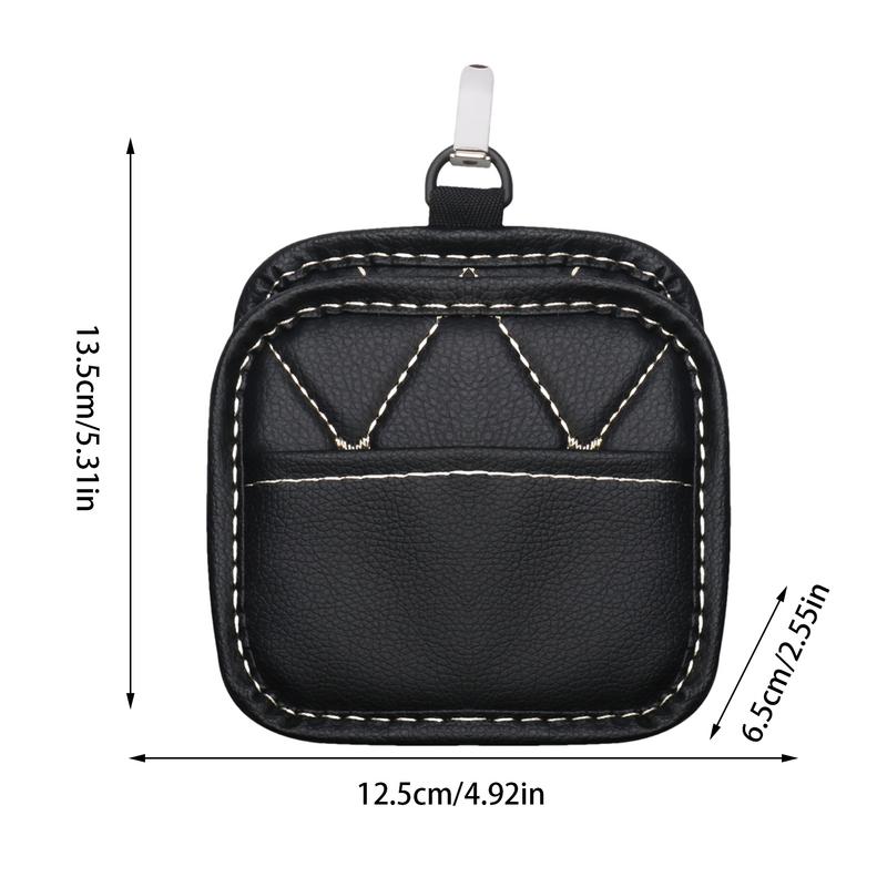 Car Storage Bag Air Vent Dashboard Hangable Leather Organizer Box Glasses Phone Holder Storage Organizer Car Accessories
