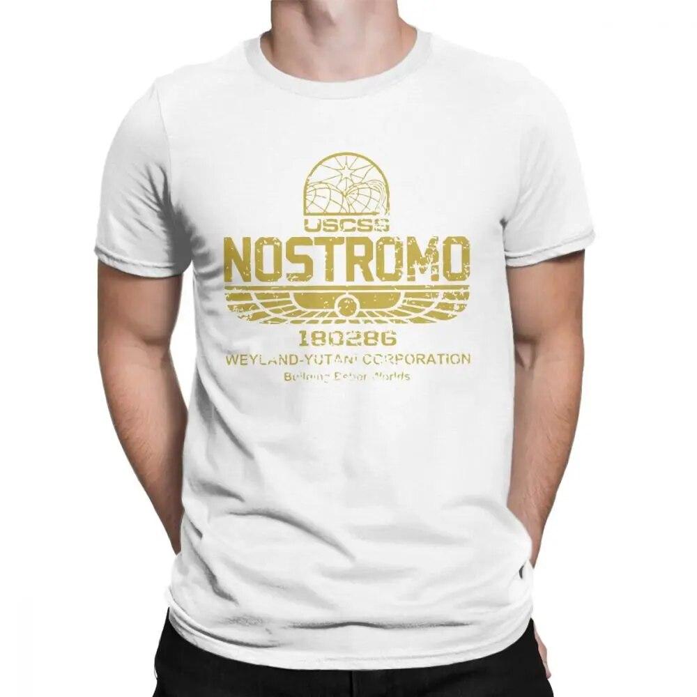 

Вінтажна футболка Aliens Nostromo Gold Logo унісекс із 100-відсотковою бавовною, футболка Weyland Yutani CORP Новинка M