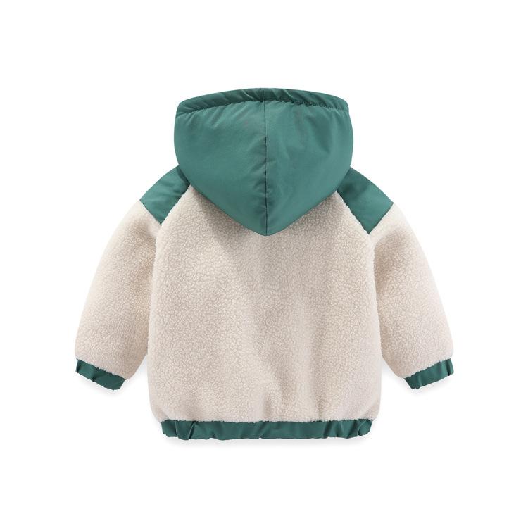 Children's Autumn Winter Warm Fleece Coat Design Zipper Hooded Outerwear