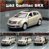 1/43 Cadillac SRX SUV Diecast Metal Toy Car Model for Children Pull Back Vehicle Miniature Collection Gift Kid Boy Match Box