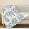 Maternity Flannel Throw Blanket - Anti-Pill, Soft Cartoon Elephant, Warm All-Season Home Nap, Festive for Christmas & Halloween