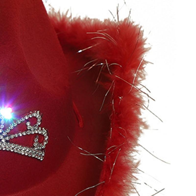 Feather Cowboy Hat Fedora Cowgirl Hat Bachelorette Party Hat For Bridal Party Led Cowboy Hat Bachelorette Party Prop