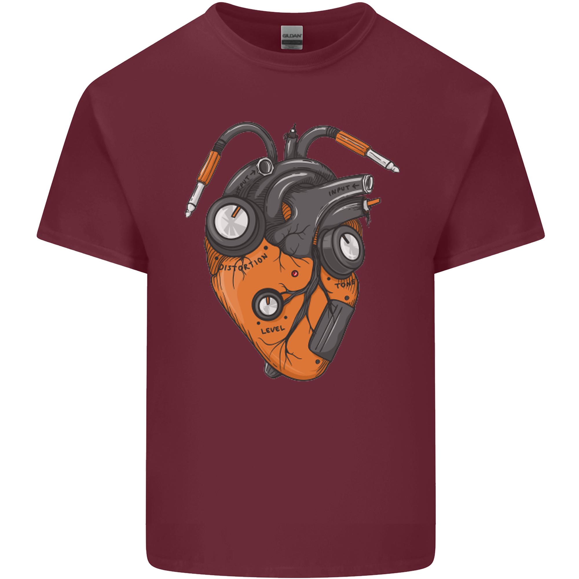 Guitar Heart Guitarist Acoustic Electric Unisexs Light Cotton TShirt S