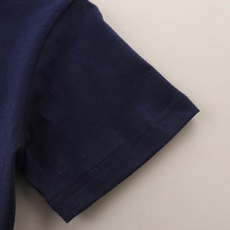 Letnie koszulki chłopięce, dziecięce koszulki z krótkim rękawem, bawełna dzianina bawełniana, dziecięcy dekolt okrągły, topy z postaciami z kreskówek