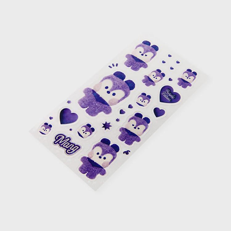 LINE FRIENDS BT21 MANG Fialový z Edice Přání Minini Samolepka