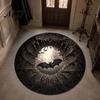 Indoor Holiday Theme Rug Halloween Round Area Rug, 3D Optical Illusion Doormat for Living Room, Scary Floor Mat Non Slip Absorbent Mat, Washable