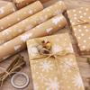 Christmas Gift Wrapping Paper with Snowflake Tree Pattern Paper Roll 16.9"x590" Eco-Friendly Paper Material for Holiday Presents
