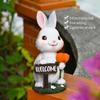 Solar Garden Rabbit Statues Outdoor Bunnies Figurine Decorations for Patios Yard Lawn Ornament Easter Housewarmings Gift