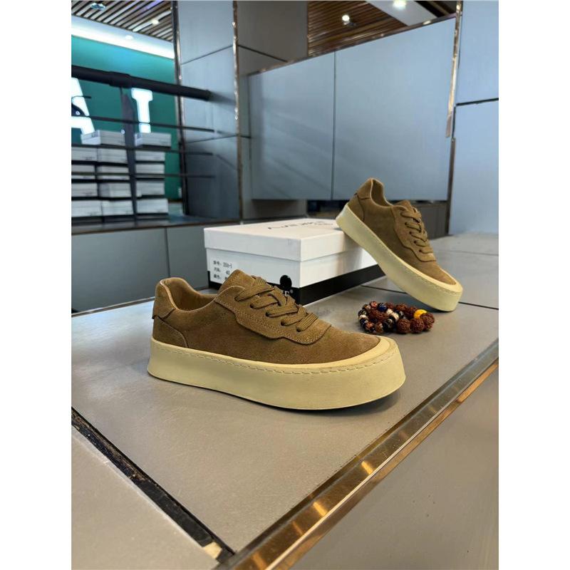 Comfortable thick-soled flat-soled leather casual sports shoes daily low-top summer new xs