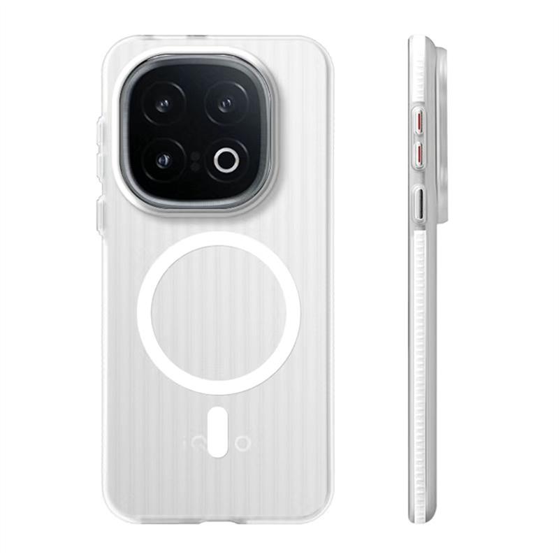 Case For Vivo IQOO 13 12 iqoo12 5G Magnetic For MagSafe Matte Transparent Luggage Stripe Slim Phone Back Cover Shockproof Bumper