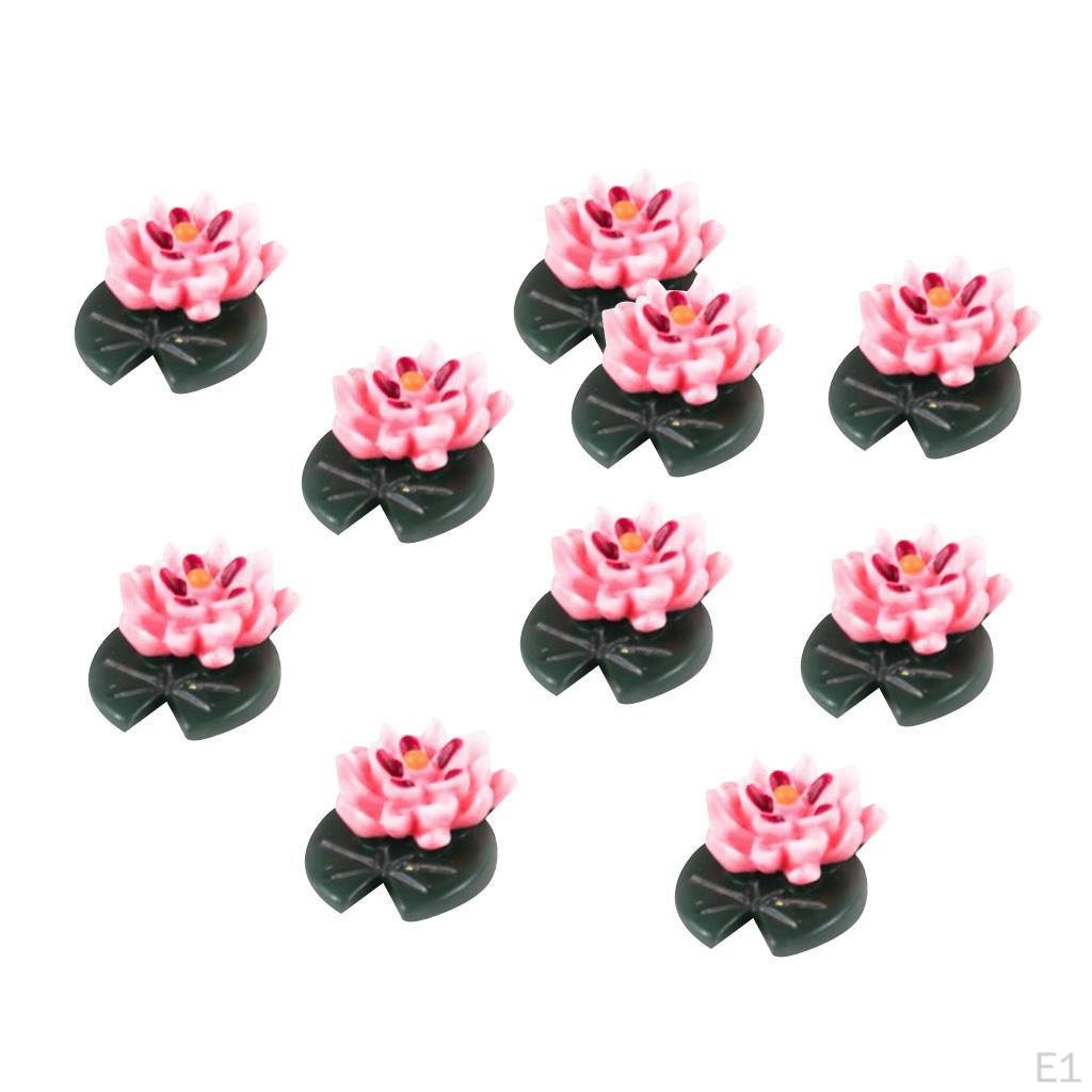 10x Mini Flower Model Lotus Shape for Doll Scene Tree Layout