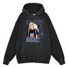 Heavyweight 440g Washed Vintage Denim-Style Anime Hoodie Men Streetwear Casual Sweatshirt