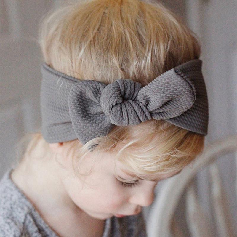 

Детское оголовье Bowknot Твердые мягкие оголовья Волосы Для девочек Эластичные дети Тюрбан Аксессуары для волос