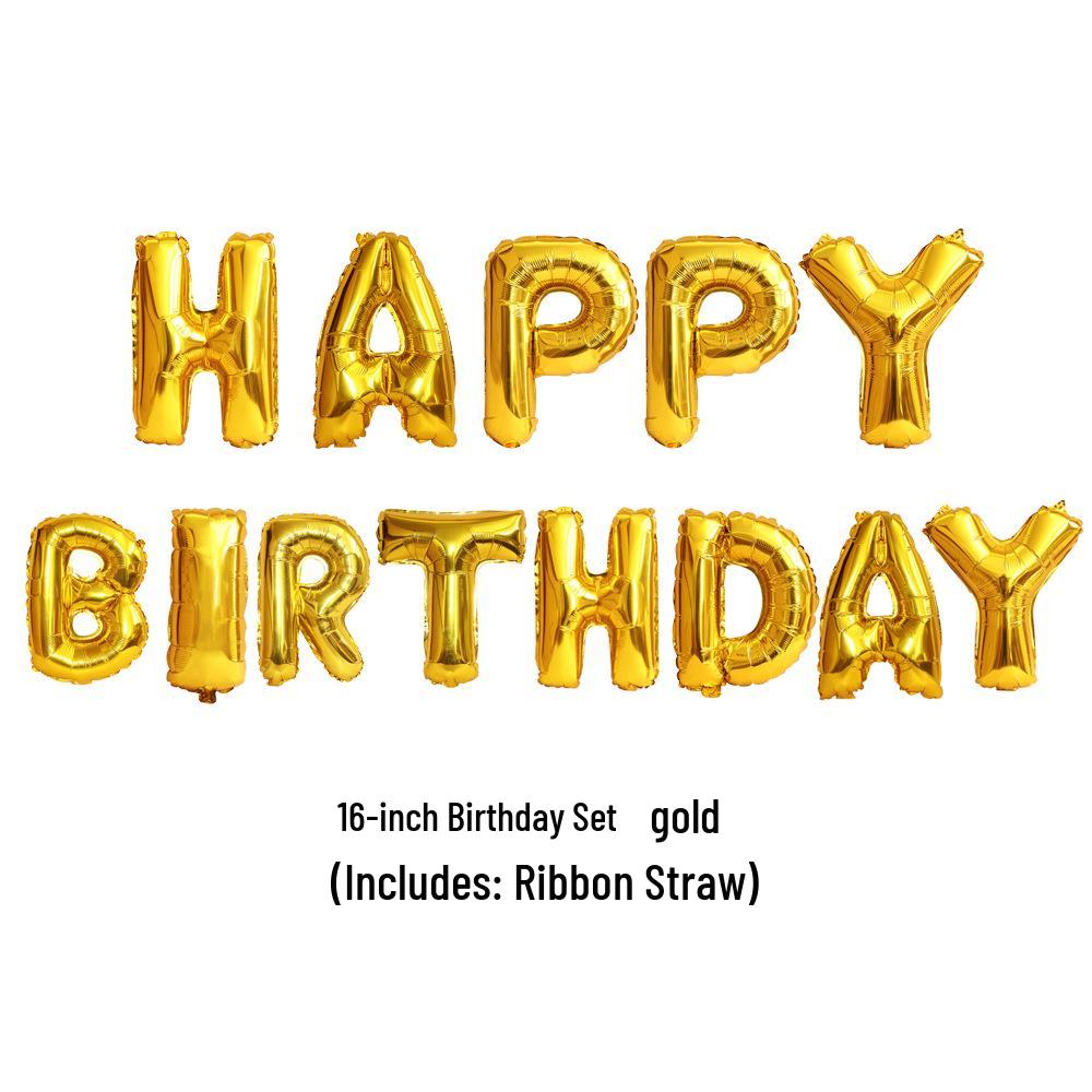 16-inch Happy Birthday Letter Balloons Decoration Set
