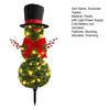 Christmas Snowman Topiary 31" Artificial Snowman Shaped Topiary Tree with Red Bow Santa Hat Faux Boxwood Topiary for Home Front Porch Garden Decor