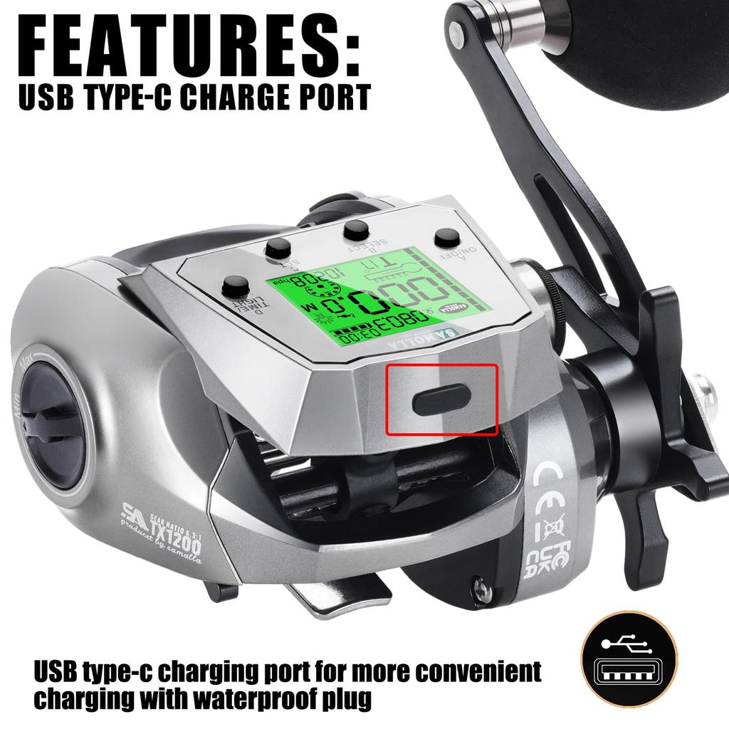 Model Amazon Baitcasting Reel with Available in Pro Rechargeable or Standard Gear Replaceable Drag Force of 7 Balls 1 Shore Night Sea Egi Tai Rubber