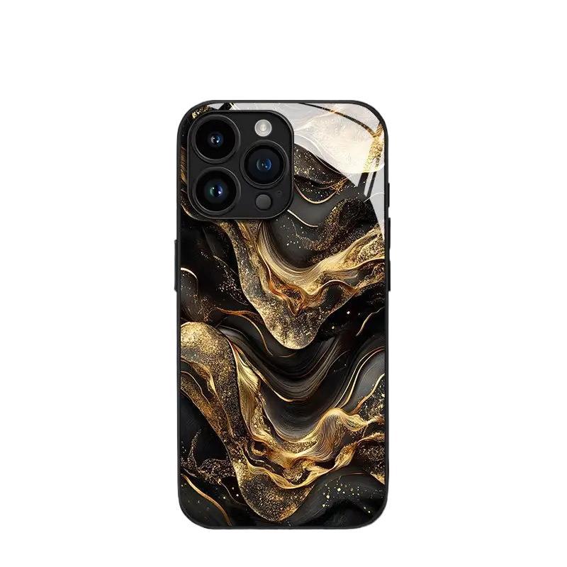 TK site advanced sense gilt flow pattern Samsung S23 + glass case light luxury S22ultra foreign trade protective cover