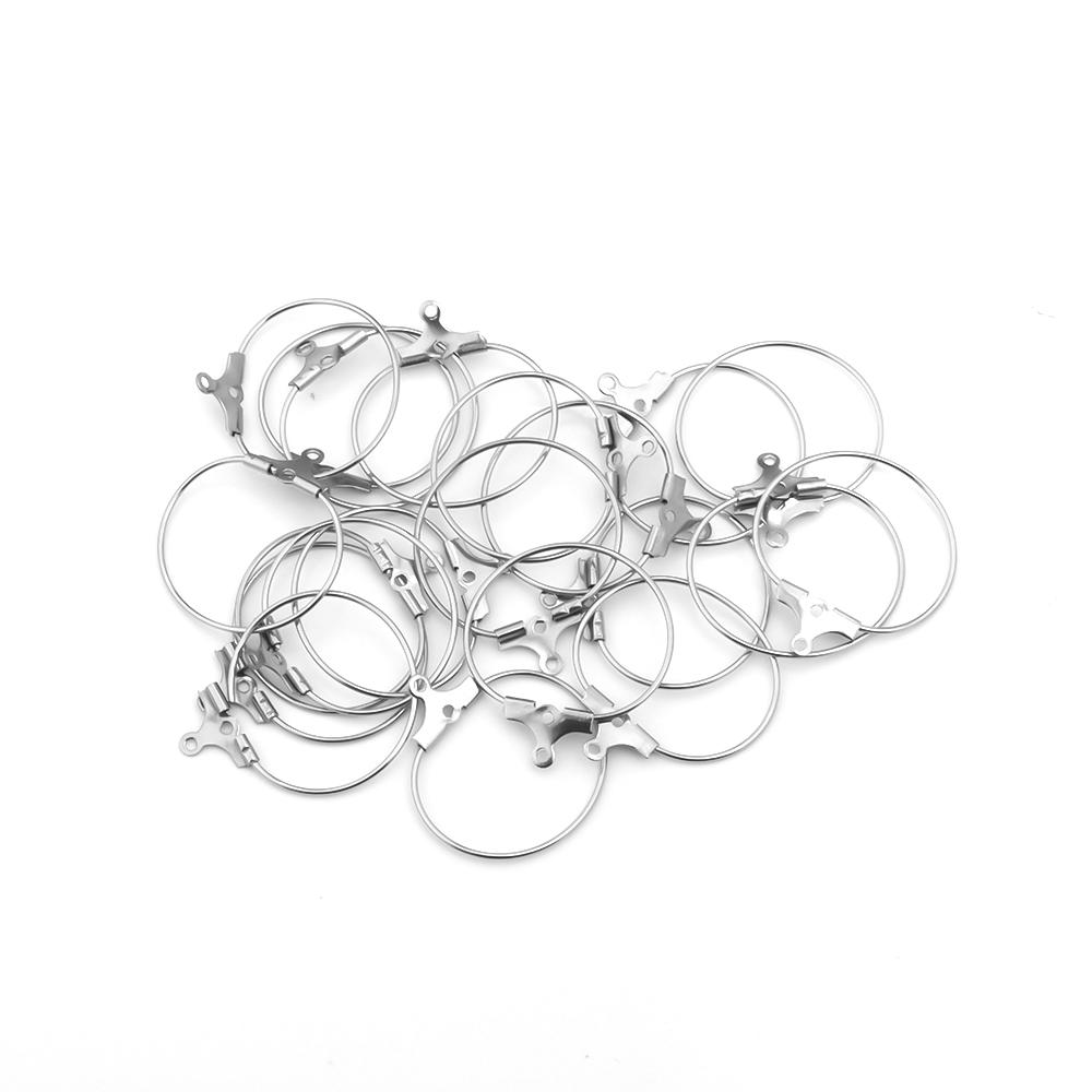 10-20Pcs Stainless Steel Big Circle Ear Wire Earrings 20/25/30/35/40mm Hoop Earring Hooks Connector DIY Earrings Jewelry Making