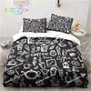 Coffee Pattern Bedding Set Printed Duvet Cover Sheet Pillowcase Bed Soft Quilt Cover Full Queen King Size Adult Kid Bedroom Gift