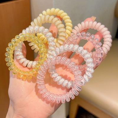 Spiral-Haargummis Kreative Lila-Blaue Farbe Telefonkabel-Scrunchies Elastisches Haarband Süß Niedlich Kleine Damen Haaraccessoires