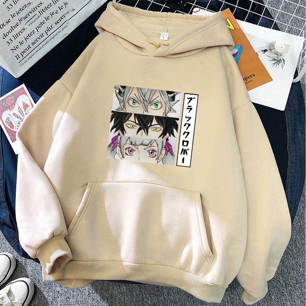 Lustige Anime Black Clover Noell Silva Grafikdruck Hoodies Übergroße Kapuzenpullover Vintage Lange Ärmel Baumwoll-Hoodie Männer Frauen Kleidung