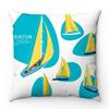 Cartoon Summer Sail Pattern Digital Printing Short Plush Pillow Covers for Car Sofa Office Cushion Cover Home Goods 60x60cm