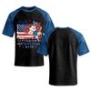 Women's Casual Short Sleeve T Shirt with Denim Patchwork and 250th Anniversary Independence Day Print Comfortable Loose Fit