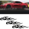 3 Pcs Black Flame Reflective Sticker Decal for Cars Motorcycle