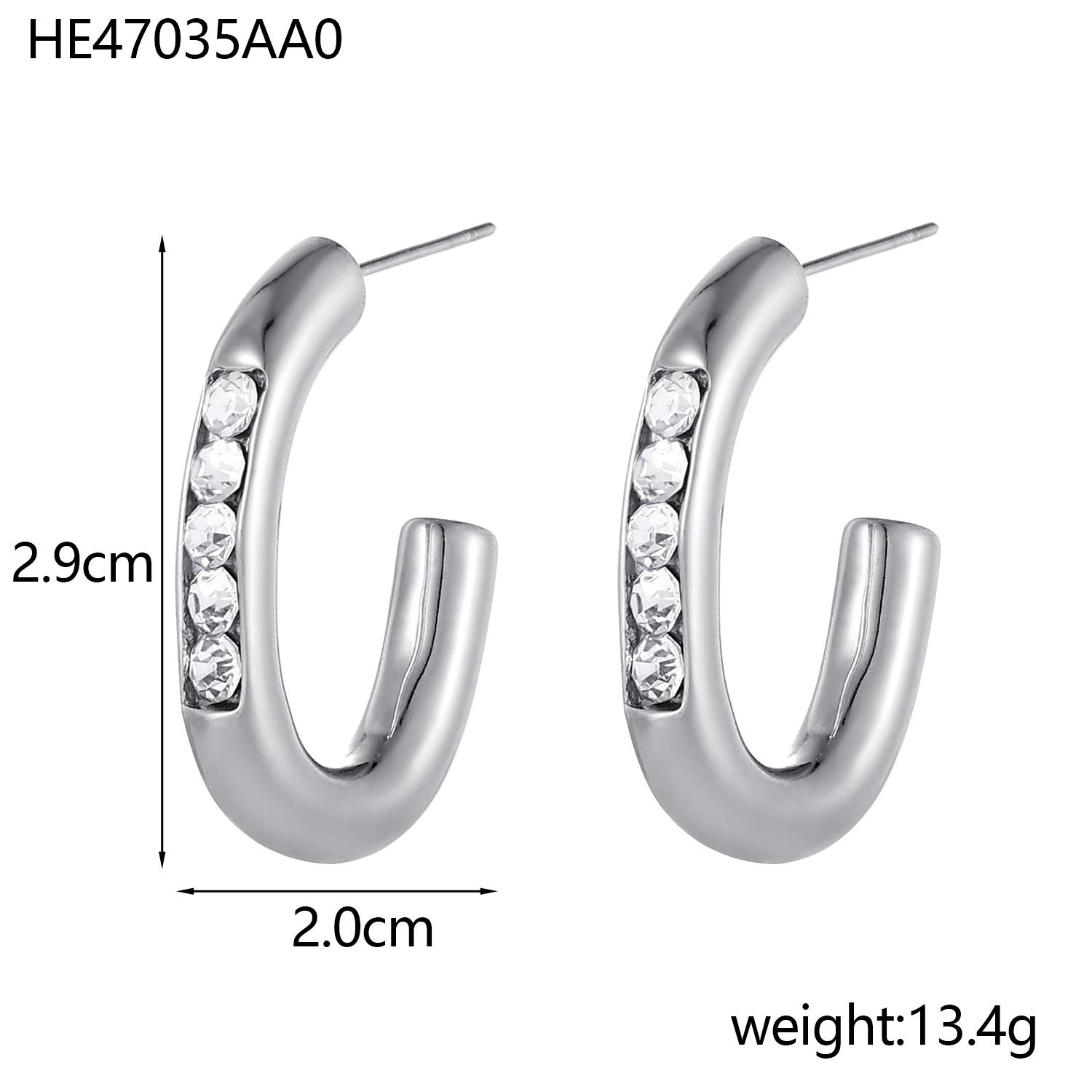 

CARLIDANA Vintage and Unique Plain Ring Inlaid with Imitation Pearl Fashion Zircon Jewelry Titanium Steel Gold-plated Earrings