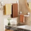 No-Drill Suction Cup Bathroom Towel Rack with Storage Shelf