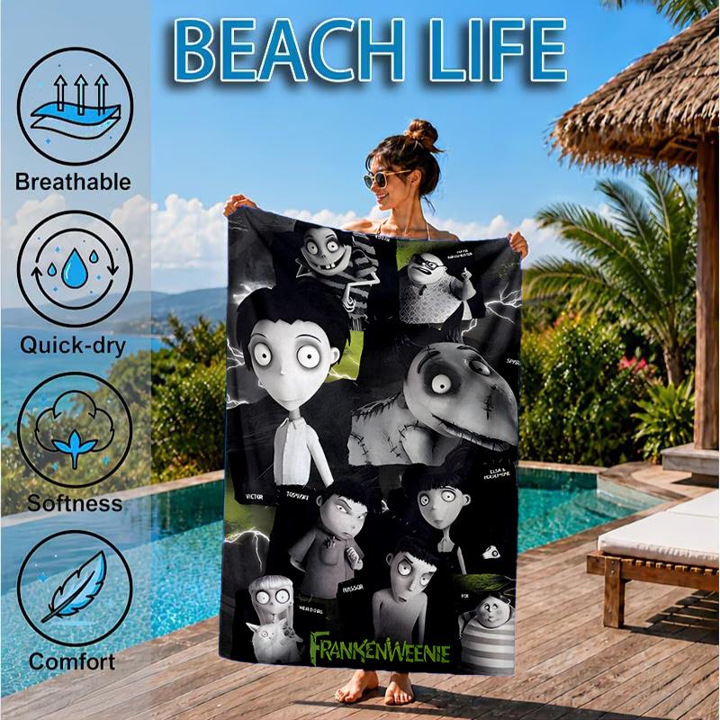 Wednes-day Gothic Beach Towel, Microfiber Beach Towel, Perfect For Pool, Beach, Travel, Home Decor Beach Party Fan Gifts