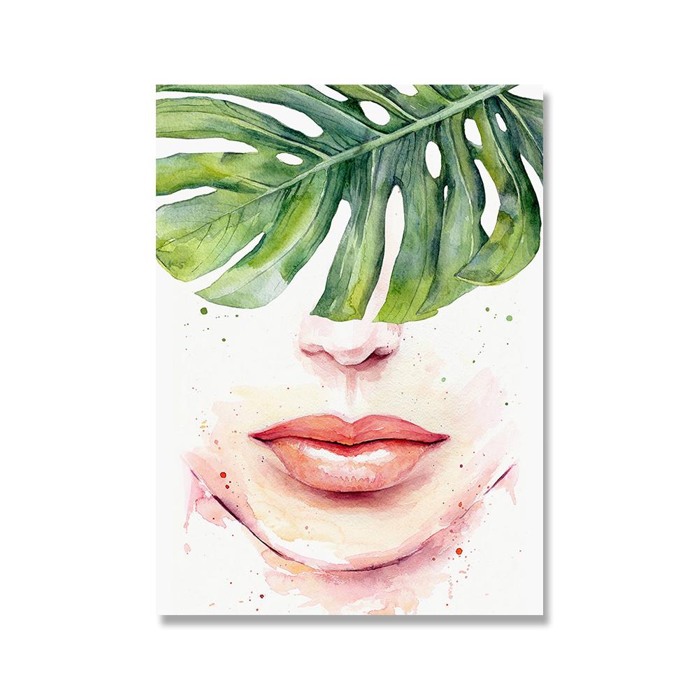 

Салон красоты Настенный Арт Плакат Абстракция Спа Девчачий Принт Холст Картина Нордические Листья Лица Картины Косметолог Спальня Домашний Декор 21x30cm No Framed