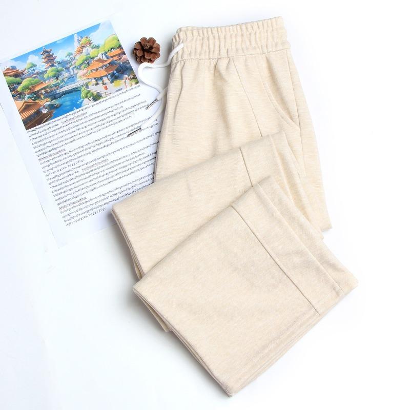 

Gray glutinous rice pants women s spring and autumn new high-waisted small straight-leg pants lazy casual wide-leg pants sports high-waisted pants 5XL (135-82.5 kg